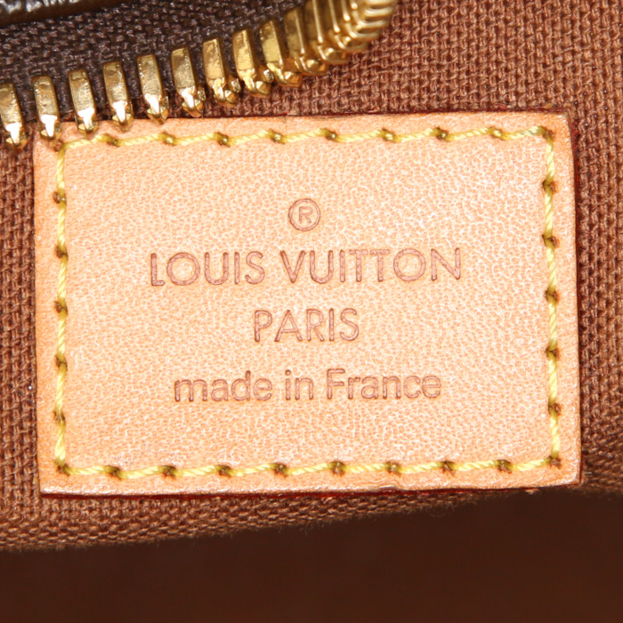Borsa da viaggio Louis Vuitton Eole in tela monogram cerata marrone e pelle naturale - Detail D4