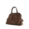 Bolso de mano Louis Vuitton en lona a cuadros revestida ébano y cuero marrón - 00pp thumbnail