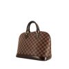 Louis Vuitton Alma small model handbag in damier canvas and brown ebene leather - 00pp thumbnail