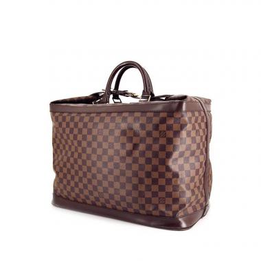 Bolsa de viaje Louis Vuitton Cruiser 45 en lona a cuadros revestida ébano y cuero marrón