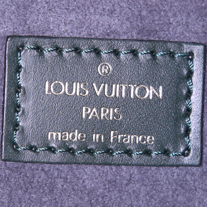 Borsa da viaggio Louis Vuitton Kendall modello grande in pelle taiga verde - Detail D4