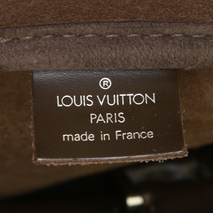 Bolsa de viaje Louis Vuitton Kendall en cuero taiga marrón - Detail D4