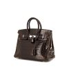 Hermes Birkin 25 cm handbag in brown ebene niloticus crocodile - 00pp thumbnail
