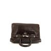 Hermes Birkin 25 cm handbag in brown ebene niloticus crocodile - 360 Front thumbnail