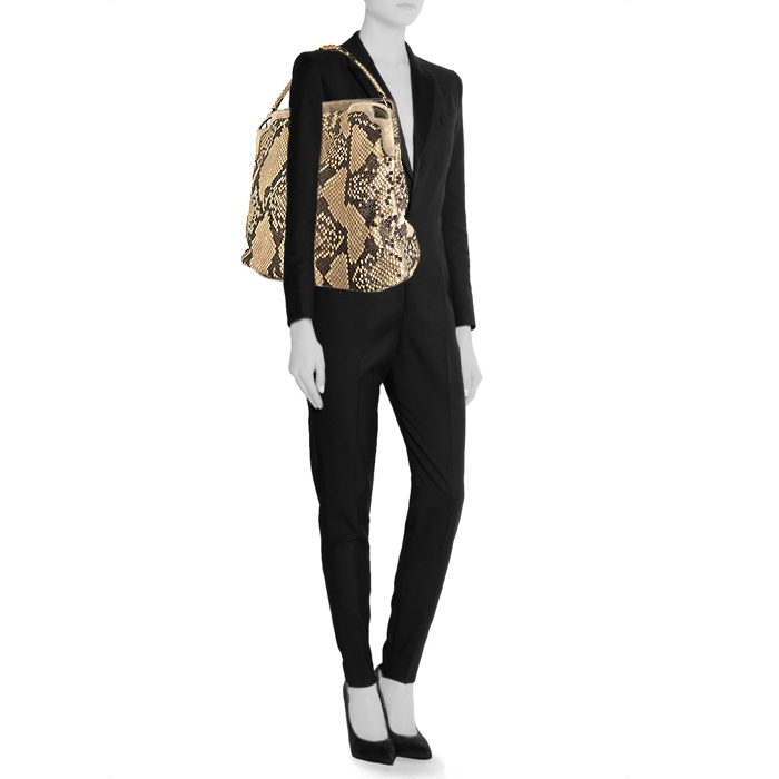 Cartier Marcello handbag in beige python - Detail D1