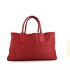 Shopping bag Bottega Veneta in pelle intrecciata rossa - 360 thumbnail