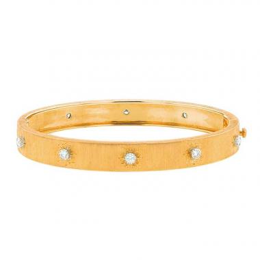 Bracelet Buccellati Macri Classica moyen modèle en or rose,  or blanc et diamants