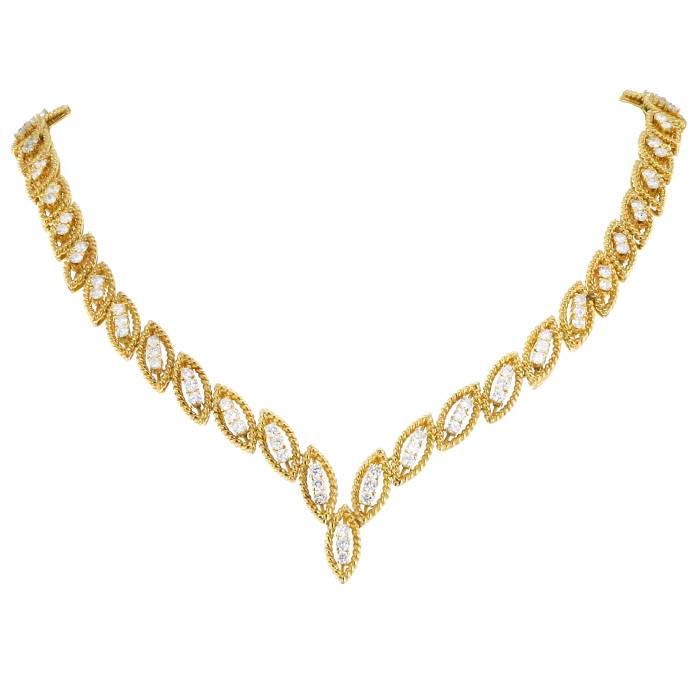 Collar época años 80 Vintage en oro amarillo y diamantes