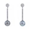 Vintage pendants earrings in white gold,  diamonds and pearls - 00pp thumbnail