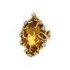 Vintage 1970's ring in 14 carats yellow gold,  citrine and diamonds - 00pp thumbnail