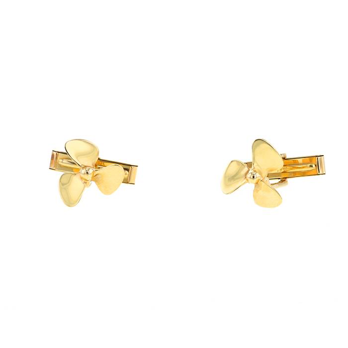 Paire de boutons de manchette Hélice Tiffany & Co en or jaune 14 carats - 00pp