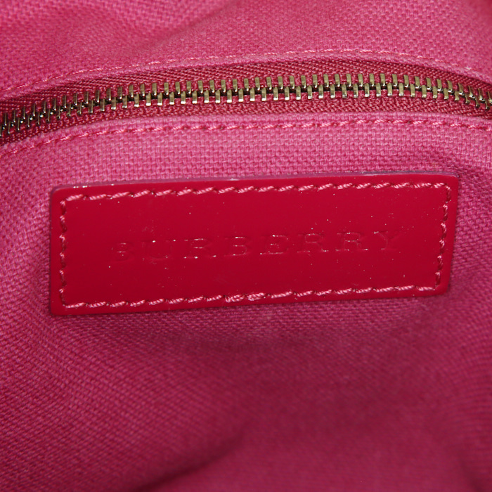 Borsa Burberry in pelle verniciata fucsia - Detail D3