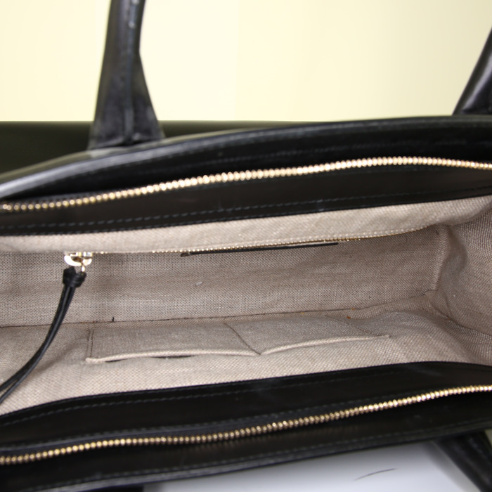 Balenciaga shopping bag in black leather - Detail D3