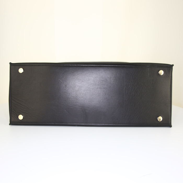 Balenciaga shopping bag in black leather - Detail D5