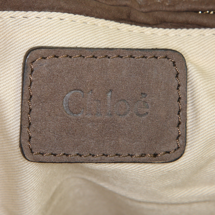 Bolso de mano Chloé Marcie modelo grande en ante marrón - Detail D3