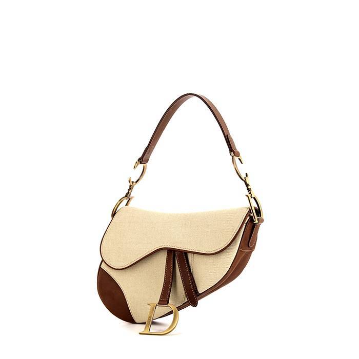 Dior - Saddle Bag with Strap Brown Lambskin with A Patina Finish - Women