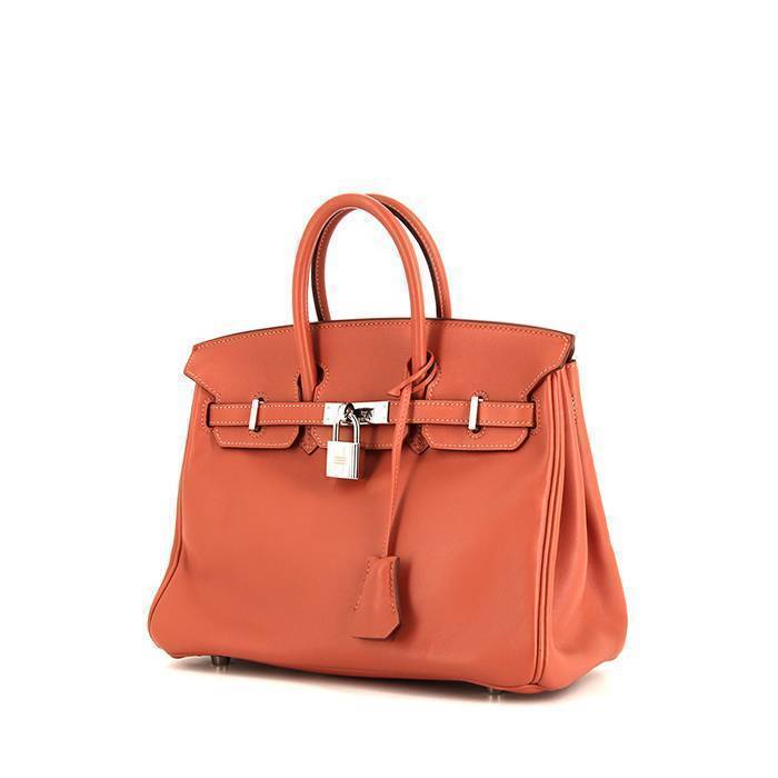 Hermes Birkin 25 cm handbag in pink Thé Swift leather - 00pp