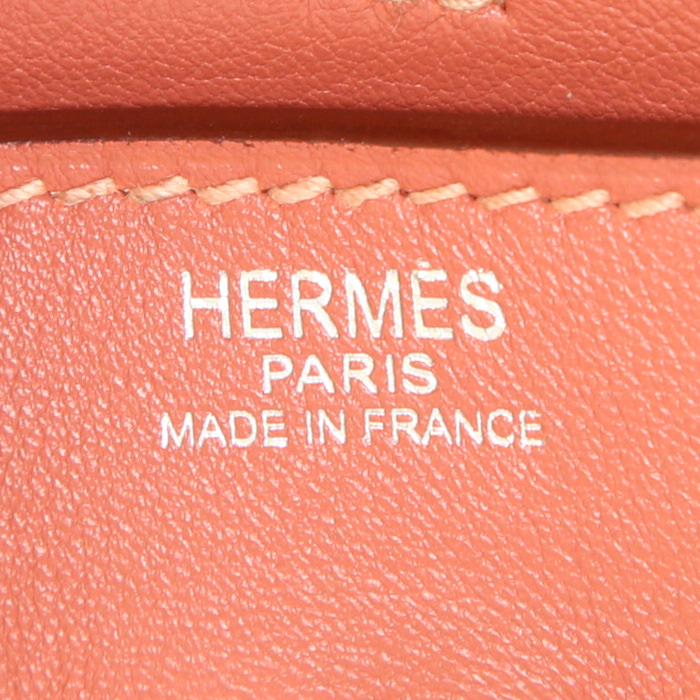 Bolso de mano Hermès  Birkin 25 cm en cuero swift rosa Thé - Detail D3