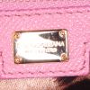 hermes 2016 pre owned pochette kelly mini bag item Sicily shoulder bag in pink grained leather - Detail D4 thumbnail