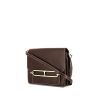 Hermès Roulis shoulder bag in chocolate brown Swift leather - 00pp thumbnail
