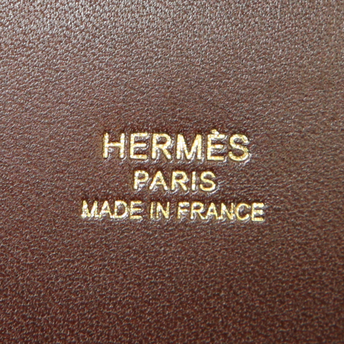 Hermès Roulis shoulder bag in chocolate brown Swift leather - Detail D3
