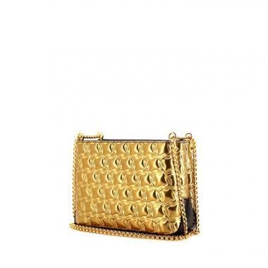 Bolso de mano Christian Louboutin en charol dorado