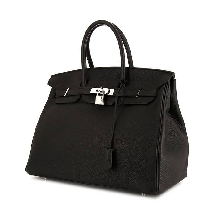 Sac à main Hermes Birkin 35 cm en cuir togo noir