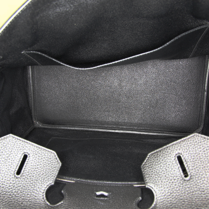 Hermes Birkin 35 cm handbag in black togo leather - Detail D2