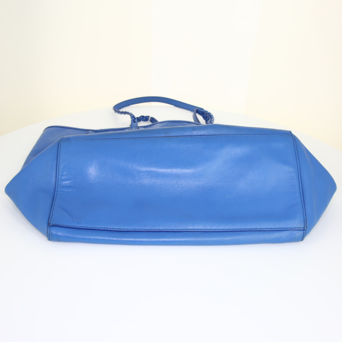 Sac cabas Mulberry en cuir bleu - Detail D4