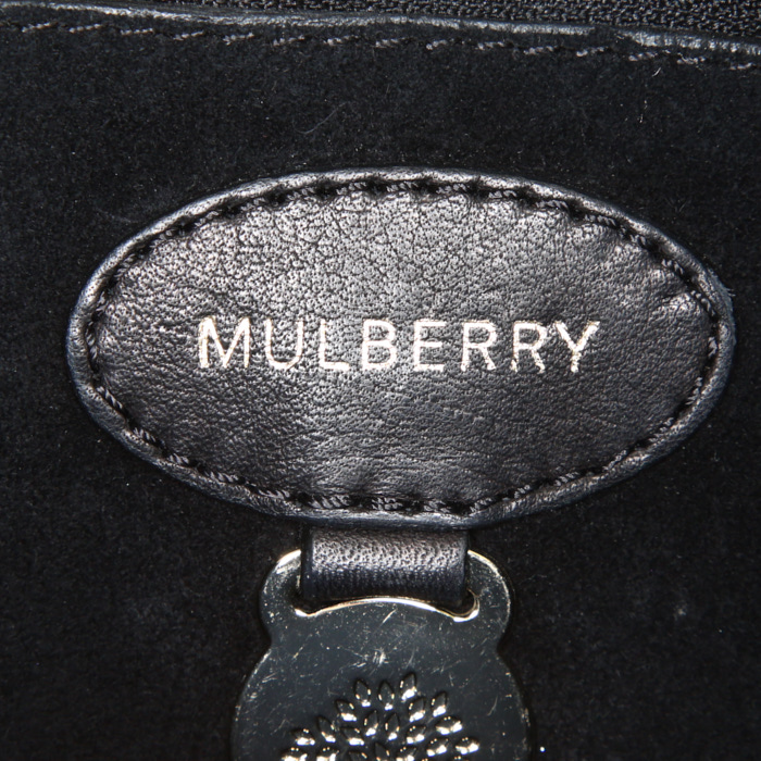 Sac Mulberry en cuir grainé noir - Detail D4