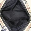 Bolso de mano Burberry en lona Haymarket beige y cuero esmaltado negro - Detail D2 thumbnail