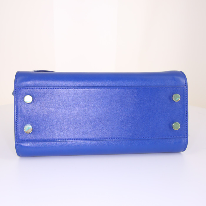 Bolso bandolera Saint Laurent en cuero azul - Detail D5