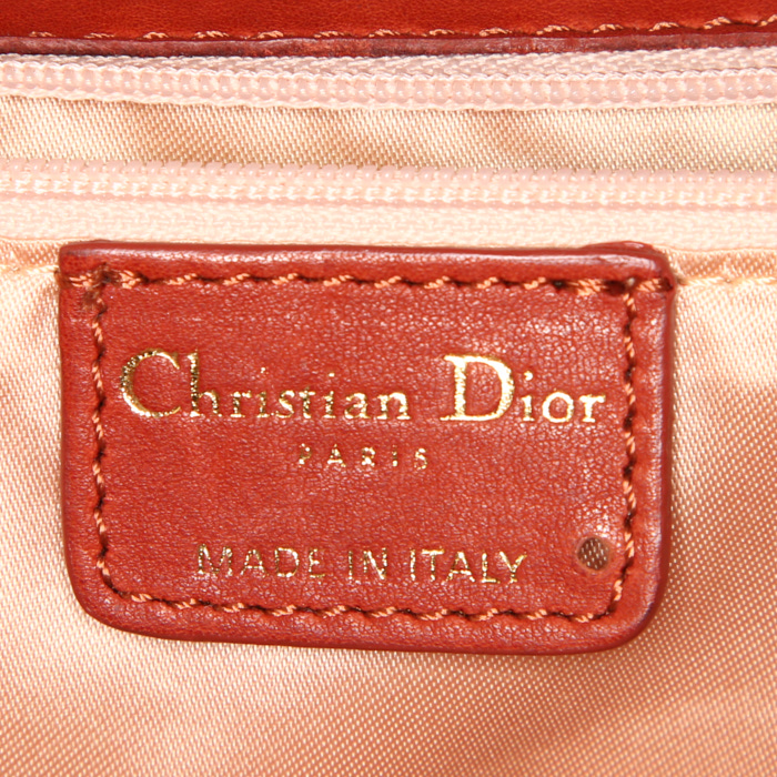 Bolso para llevar al hombro Dior Gipsy en cuero rojo - Detail D3