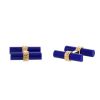 Boucheron pair of cufflinks in pink gold and lapis-lazuli - 00pp thumbnail