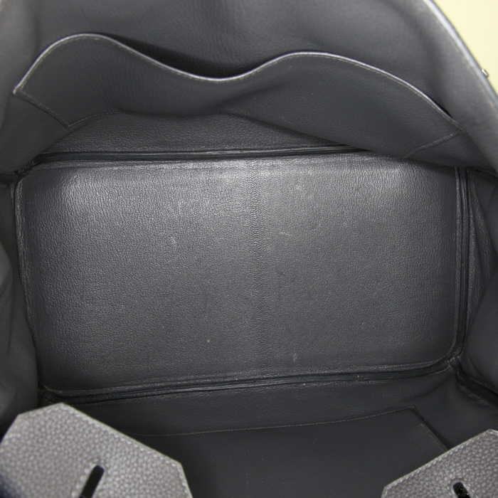 Hermes Birkin 35 cm handbag in anthracite grey togo leather - Detail D2