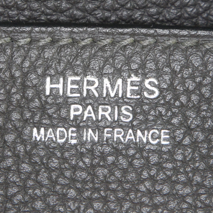 Hermes Birkin 35 cm handbag in anthracite grey togo leather - Detail D3