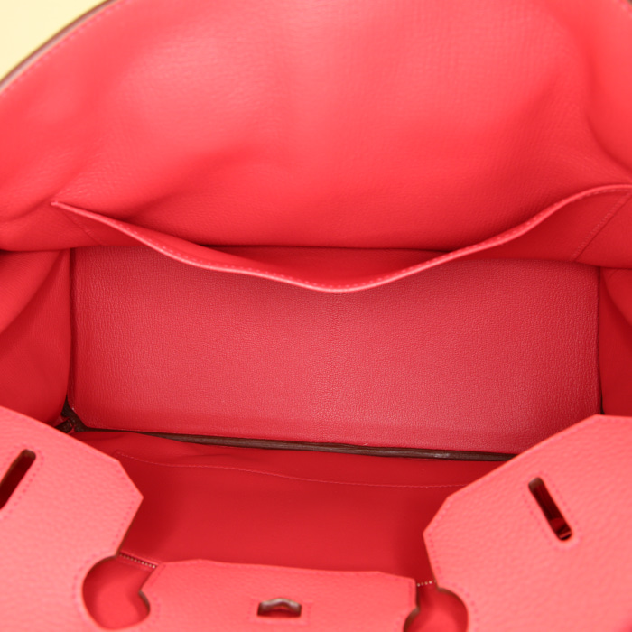 Borsa Hermes Birkin 35 cm in pelle togo rosa Jaipur - Detail D2