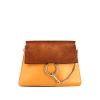 Chloé Faye medium model shoulder bag in yellow mustard leather and brown suede - 360 thumbnail