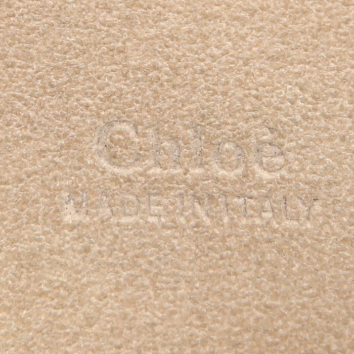 Bolso bandolera Chloé Faye modelo mediano en cuero color mostaza y ante marrón - Detail D3