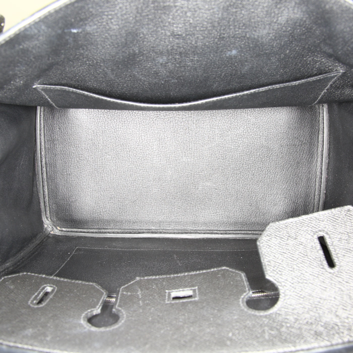 Hermes Birkin 35 cm handbag in black epsom leather - Detail D2
