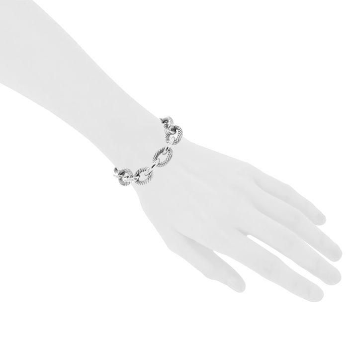 Flexible David Yurman Madison bracelet in silver - Detail D1