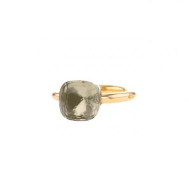 Pomellato Nudo ring in yellow gold and quartz