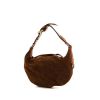 Bolso para llevar al hombro o en la mano Louis Vuitton Onatah en ante Monogram marrón y cuero marrón - 00pp thumbnail
