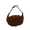 Bolso para llevar al hombro o en la mano Louis Vuitton Onatah en ante Monogram marrón y cuero marrón - 360 thumbnail