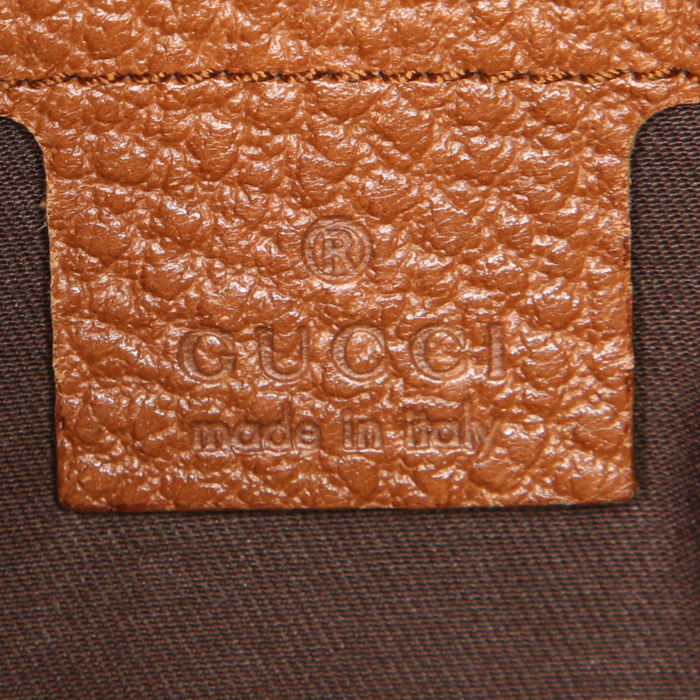 Borsa da spalla o a mano Gucci Junco in pelle martellata marrone - Detail D3