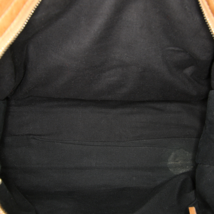 Sac à main Balenciaga Classic City en poulain beige et cuir marron - Detail D3