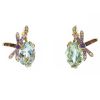 Paire de boucles d'oreilles Dior Gourmande en or jaune,  saphirs violets et diamants et en quartz vert - 00pp thumbnail