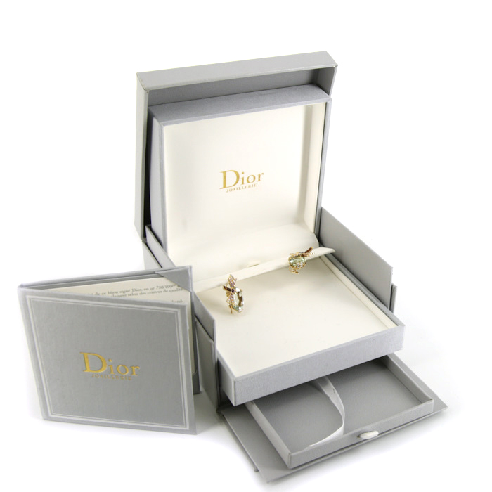 Dior Gourmande earrings in yellow gold,  sapphires and diamonds and in quartz - Detail D2