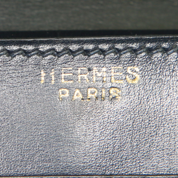 Hermès Etrier bag in blue box leather - Detail D3