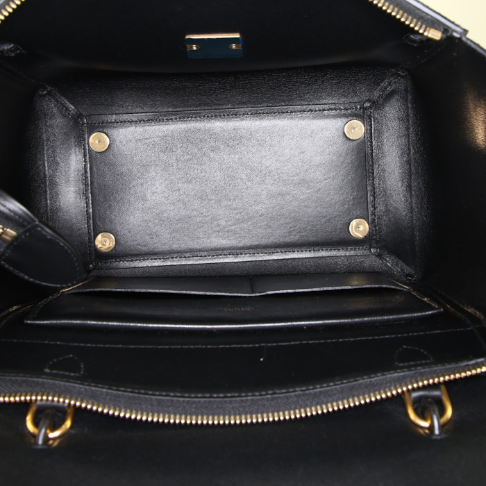 Celine  Belt mini  handbag  in black and silver python  and black leather - Detail D3